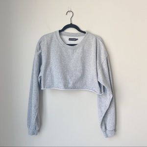 PLT Cropped Sweatshirt in Heather Grey